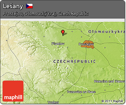 Physical 3D Map of Lešany