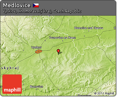 Physical 3D Map of Medlovice