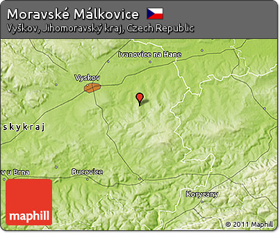 Physical 3D Map of Moravské Málkovice