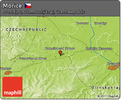Physical 3D Map of Mořice