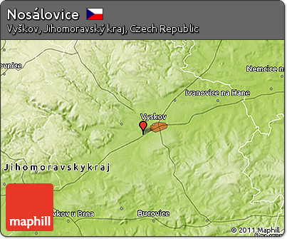 Physical 3D Map of Nosálovice