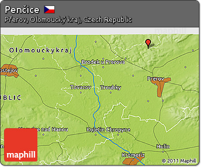 Physical 3D Map of Penčice