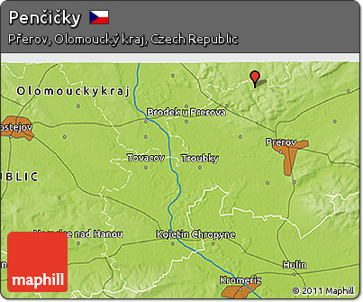 Physical 3D Map of Penčičky
