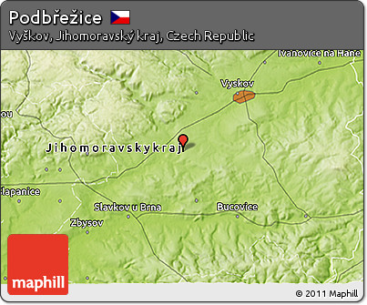 Physical 3D Map of Podbřežice