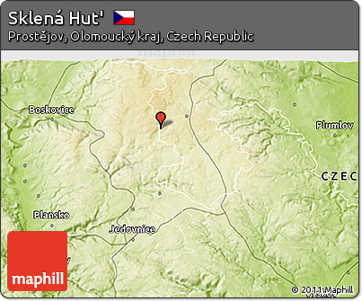 Physical 3D Map of Sklená Hut'