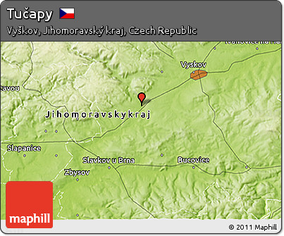 Physical 3D Map of Tučapy