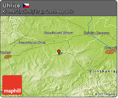 Physical 3D Map of Uhřice