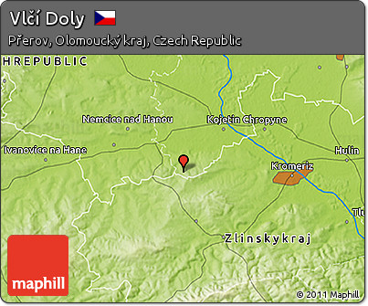 Physical 3D Map of Vlčí Doly