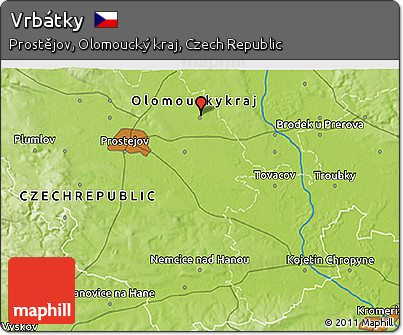 Physical 3D Map of Vrbátky