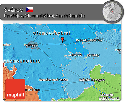 Political 3D Map of Svárov