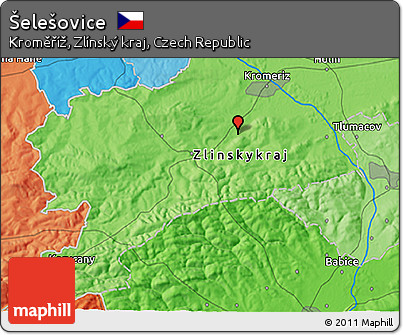 Political 3D Map of Šelešovice
