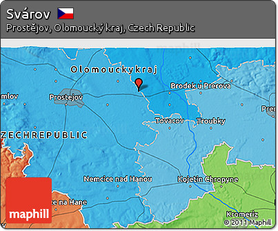 Political 3D Map of Svárov