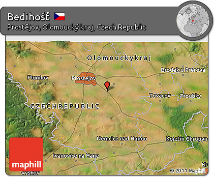 Satellite 3D Map of Bedihošť