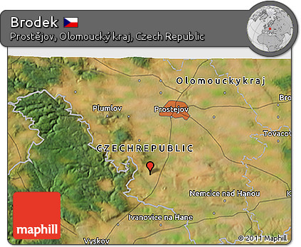 Satellite 3D Map of Brodek