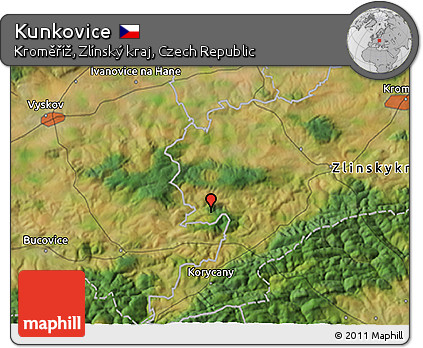 Satellite 3D Map of Kunkovice