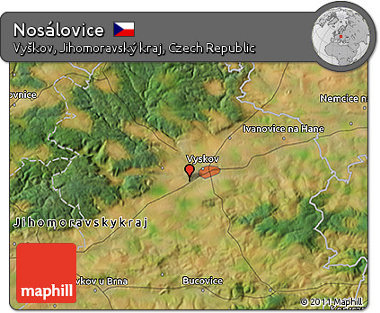 Satellite 3D Map of Nosálovice