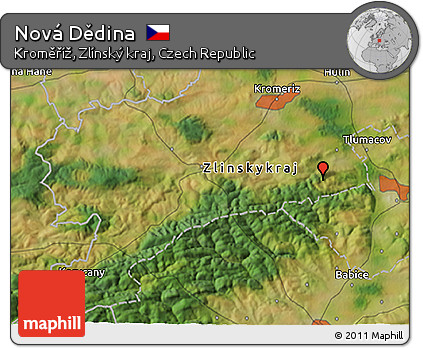 Satellite 3D Map of Nová Dědina