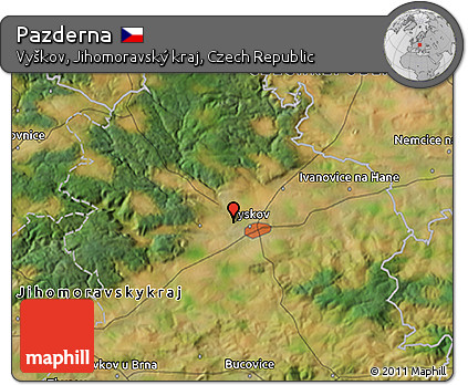 Satellite 3D Map of Pazderna