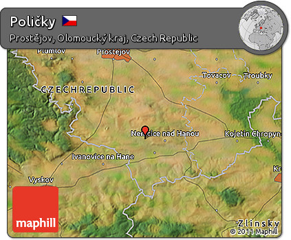 Satellite 3D Map of Poličky