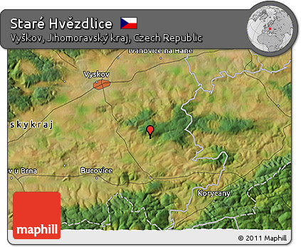 Satellite 3D Map of Staré Hvězdlice