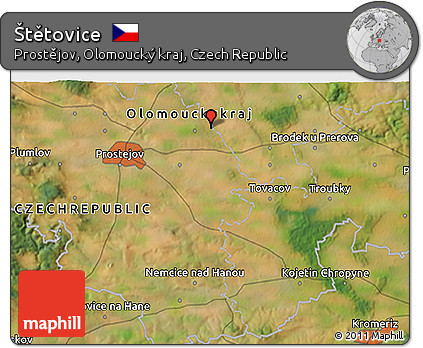 Satellite 3D Map of Štětovice