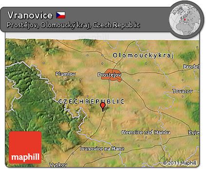 Satellite 3D Map of Vranovice