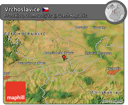 Satellite 3D Map of Vrchoslavice