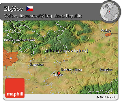 Satellite 3D Map of Zbýšov