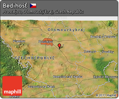 Satellite 3D Map of Bedihošť