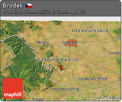 Satellite 3D Map of Brodek