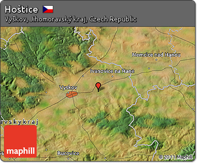 Satellite 3D Map of Hoštice