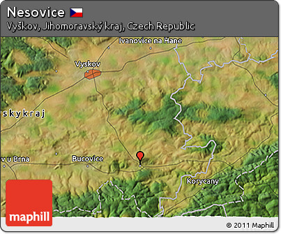 Satellite 3D Map of Nesovice
