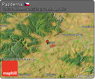 Satellite 3D Map of Pazderna