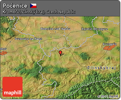 Satellite 3D Map of Počenice