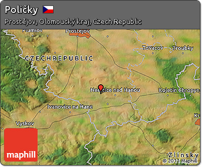 Satellite 3D Map of Poličky