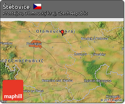 Satellite 3D Map of Štětovice