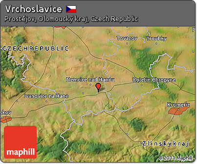 Satellite 3D Map of Vrchoslavice
