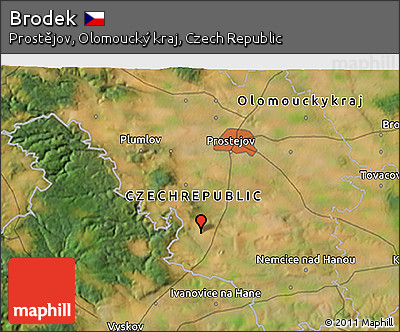 Satellite 3D Map of Brodek