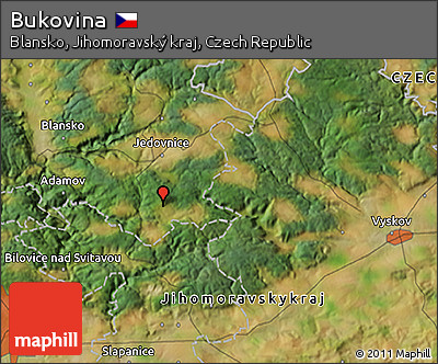 Satellite 3D Map of Bukovina