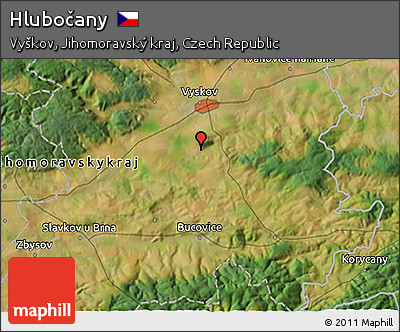 Satellite 3D Map of Hlubočany
