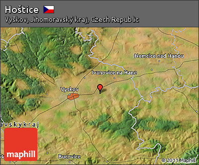 Satellite 3D Map of Hoštice