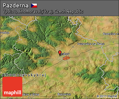 Satellite 3D Map of Pazderna
