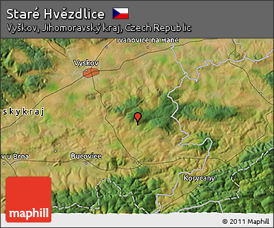 Satellite 3D Map of Staré Hvězdlice