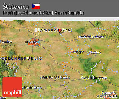 Satellite 3D Map of Štětovice