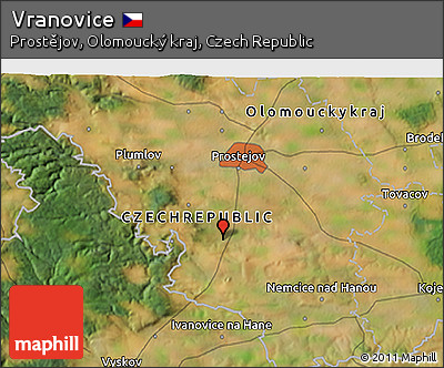 Satellite 3D Map of Vranovice