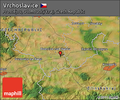 Satellite 3D Map of Vrchoslavice