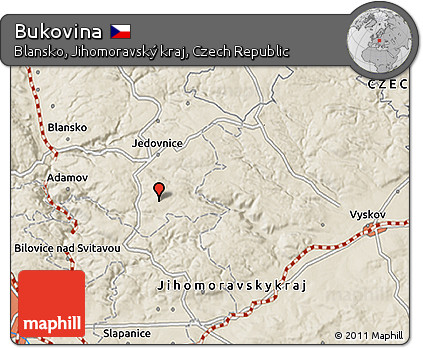 Shaded Relief 3D Map of Bukovina