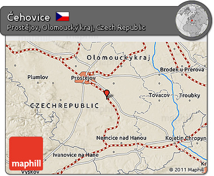 Shaded Relief 3D Map of Čehovice