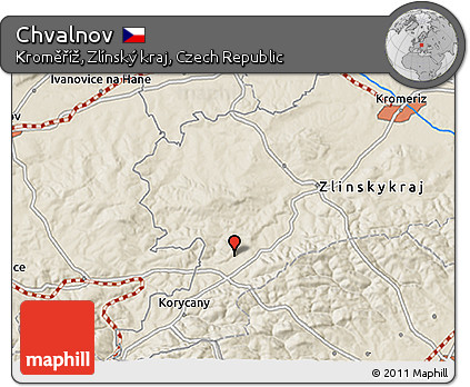 Shaded Relief 3D Map of Chvalnov