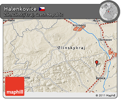 Shaded Relief 3D Map of Halenkovice